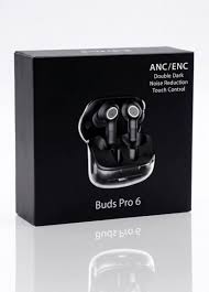 Buds Pro 6 ANC/ENC Wireless Bluetooth Earbuds with Touch Control – White