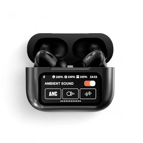 Smart Touch Screen ANC Wireless Earbuds with Digital Display | Bluetooth 5.3 TWS Earphones | HiFi Stereo Sound & Fast Charging