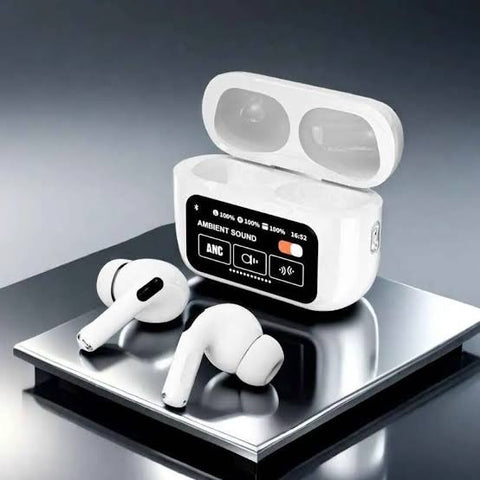 Smart Touch Screen ANC Wireless Earbuds with Digital Display | Bluetooth 5.3 TWS Earphones | HiFi Stereo Sound & Fast Charging